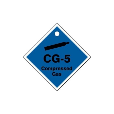 Accuform Energy Source ID Tag, CG-5 COMPRESSED GAS, 2.5in x 2.5in, Adhesive Dura-Poly, 5PK TDJ605XVM